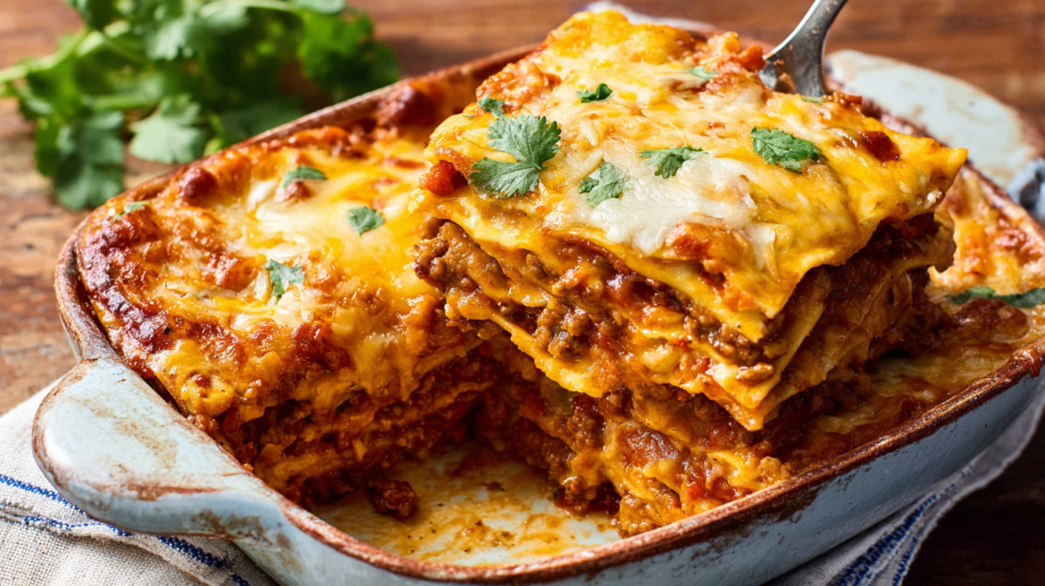 Tex-Mex-Style Mexican Lasagna: A Flavorful Casserole Delight