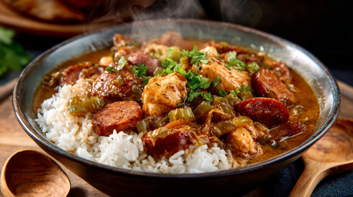 Spicy Cajun Gumbo with Chicken and Andouille Sausage