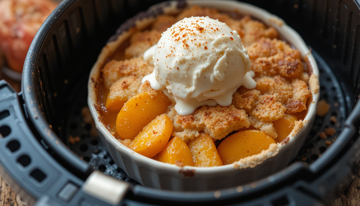 Air Fryer Peach Cobbler Easy, Quick, and Delicious Dessert Recipe